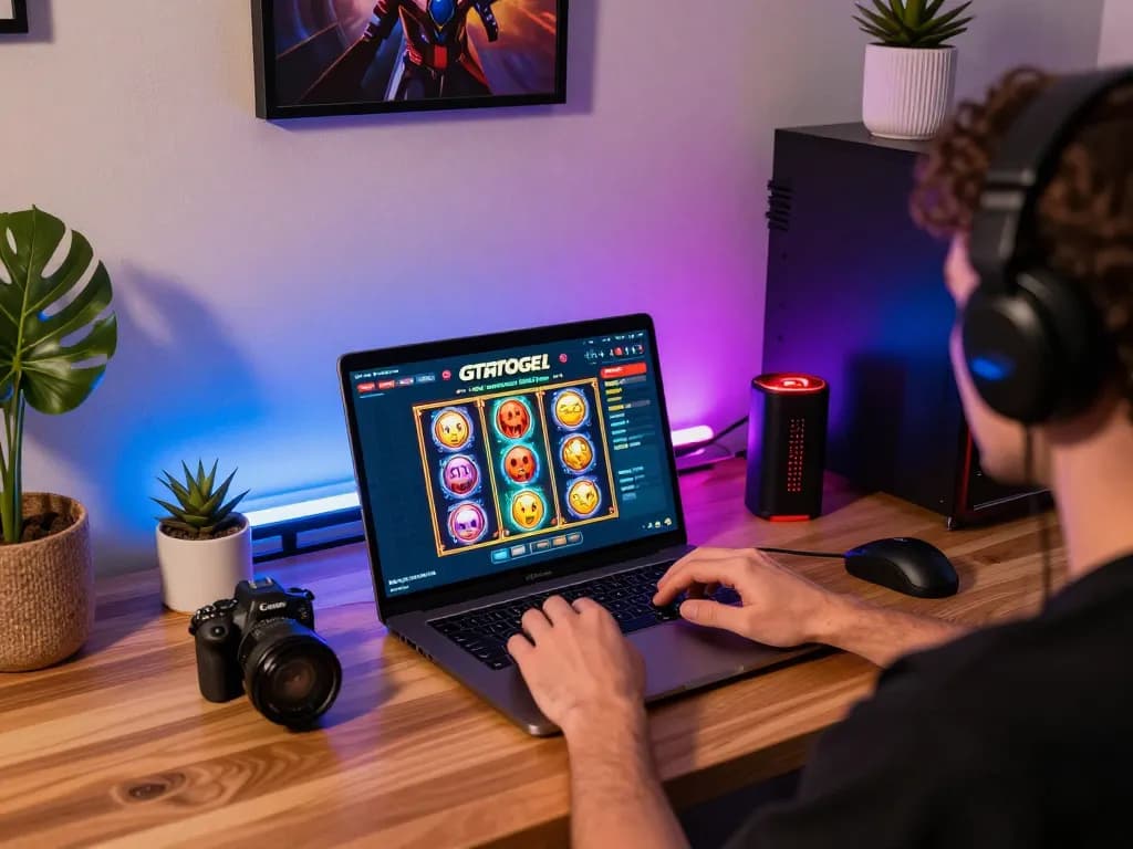 Engaging in GTAtogel online slots for a thrilling gaming experience at home.