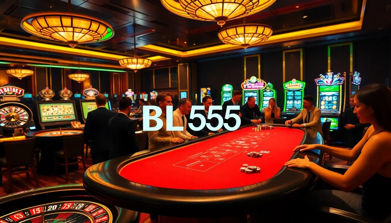 Engaging poker game at BL555 casino, featuring colorful chips and thrilling atmosphere.