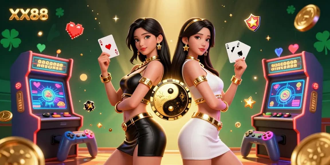 Experience the thrill of gameplay with XX88 and vibrant characters in an engaging casino scene.
