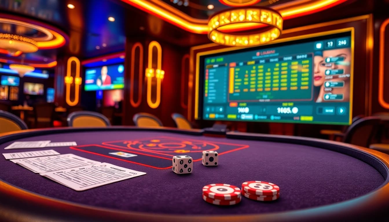 Engaging scene of Nhà Cái Xóc Đĩa Châu Á showcasing vibrant gaming excitement with players at a table.