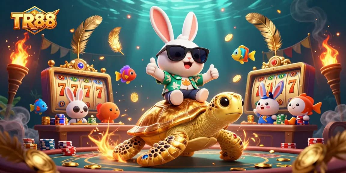 Join the TR88 fun with a lucky rabbit and golden turtle in an exciting casino adventure!