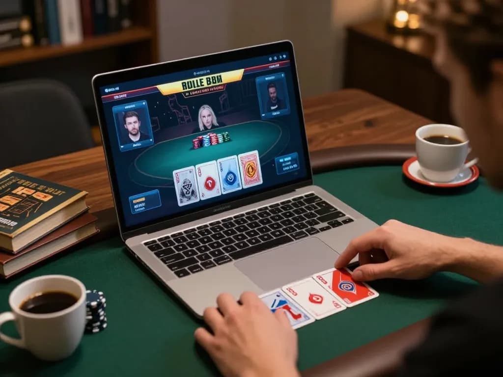 Experience exhilarating online poker action with xo888, showcasing strategy and focused gameplay.