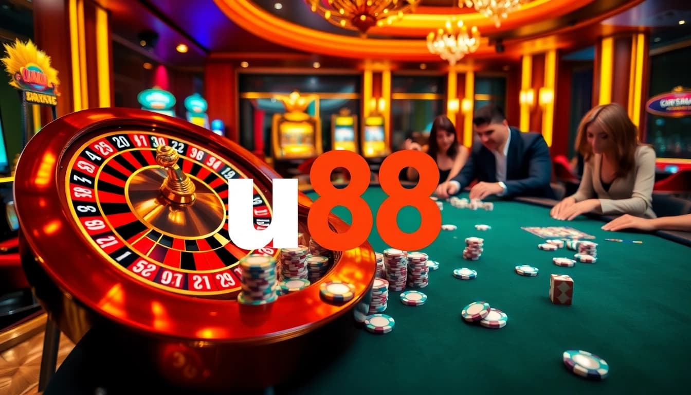 Experience the thrill of u88 at a luxurious casino poker game with vibrant chips.