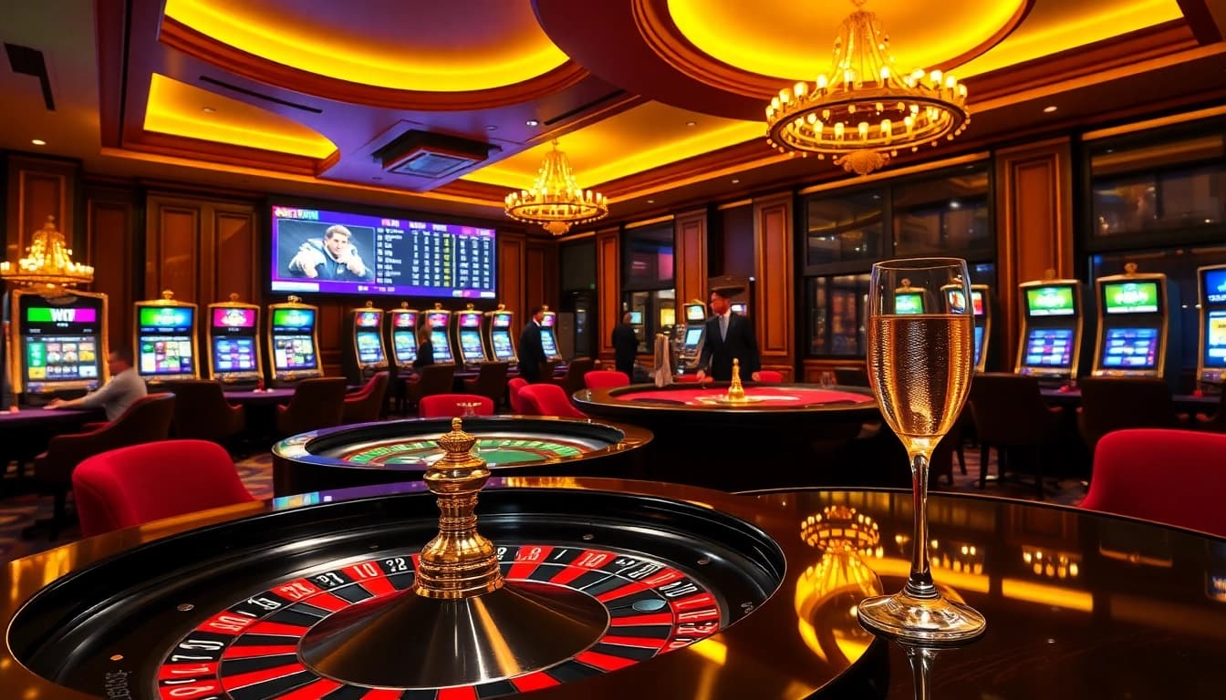 Experience luxury gaming at OKFUN casino with vibrant tables and thrilling atmospheres.