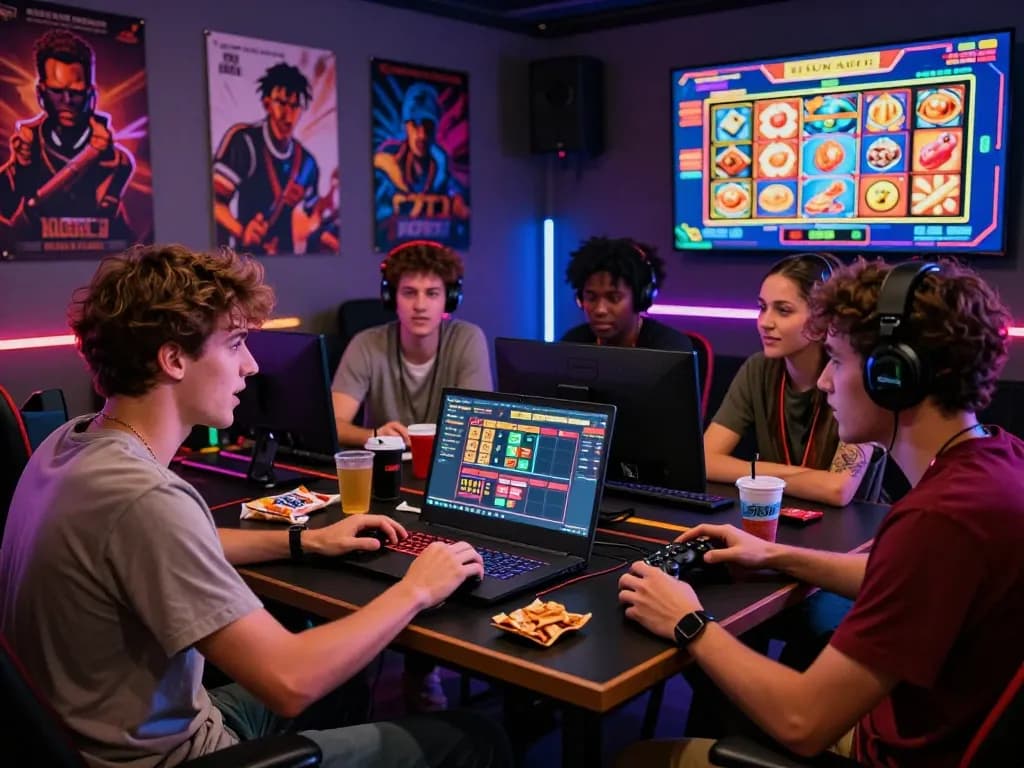 Friends enjoying an exciting gaming session at 789club online casino, showcasing vibrant atmosphere and interactive play.