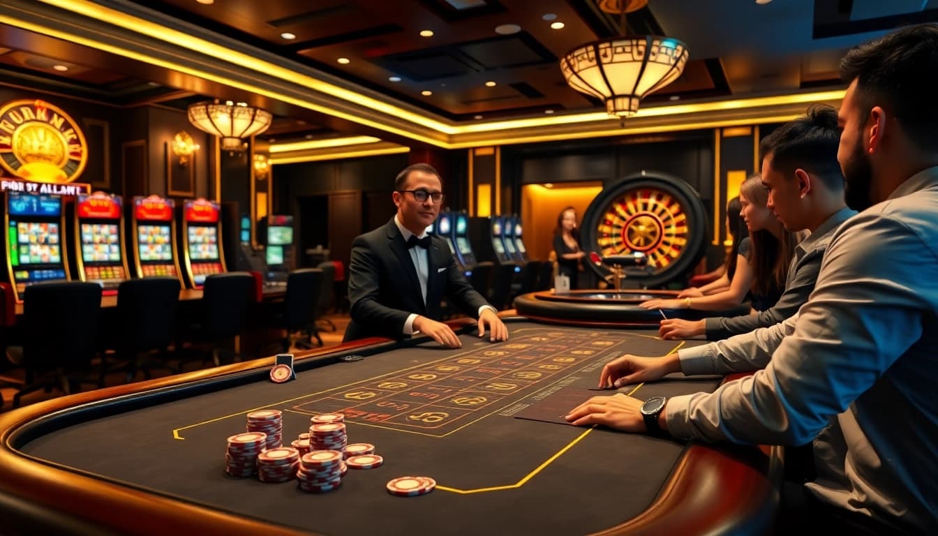 Experience the excitement of gaming at xx88.com with engaging casino tables and vibrant slot machines.