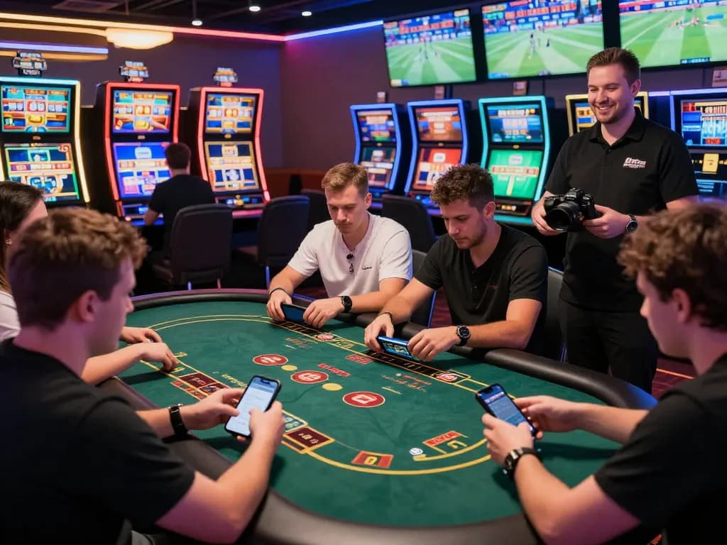 Engaged players enjoying 32win online casino games in a vibrant gaming environment