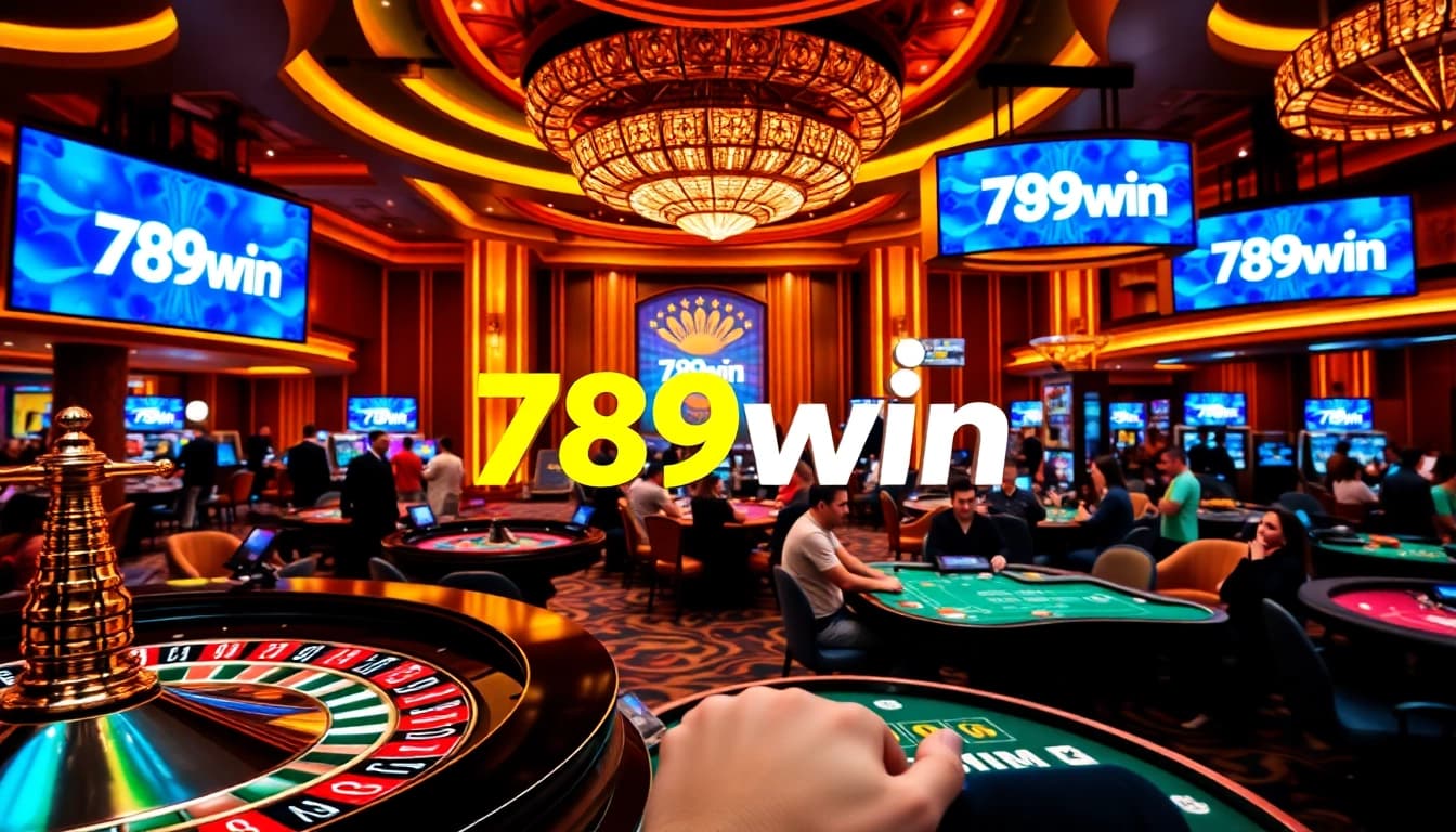 Experience the thrill of betting with 789win at a luxury casino table filled with poker chips.