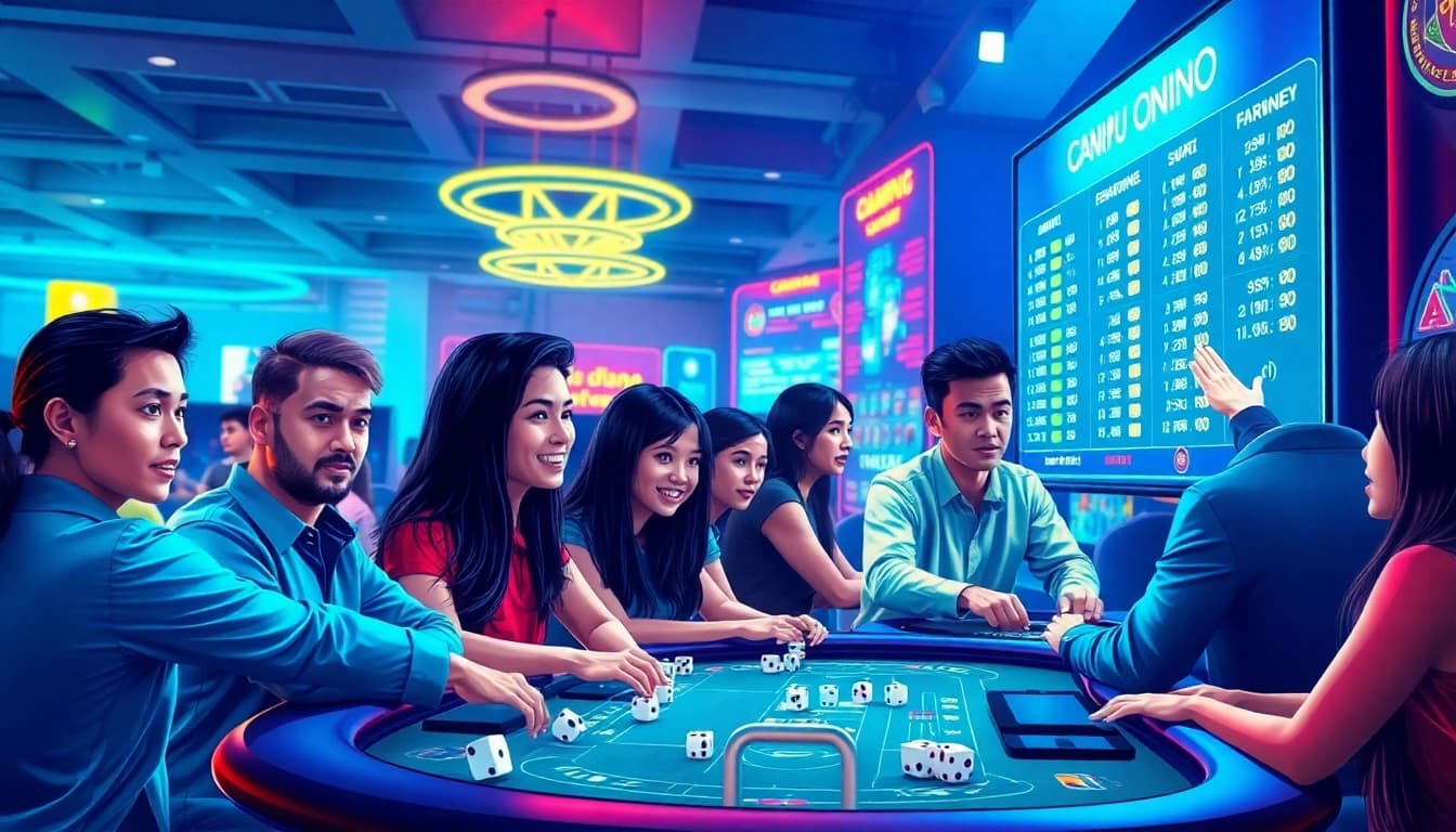 Experience the thrill of tài xỉu online in a vibrant virtual casino setting.