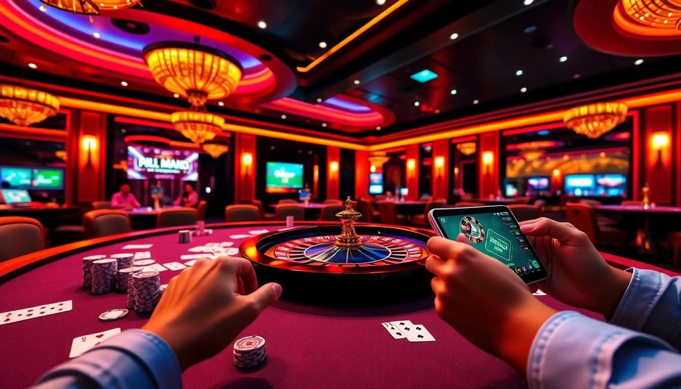 Engaging scene of Đăng nhập 98win with players enjoying casino games online.