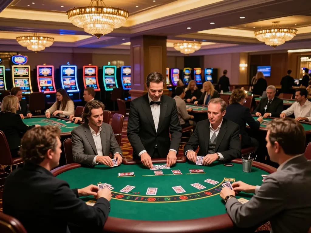 N188 players betting strategically at blackjack tables during an exciting casino evening