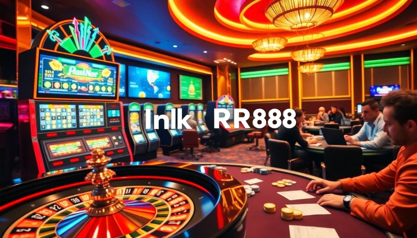 Experience online betting action at link RR88 with engaging casino visuals and players at roulette tables.