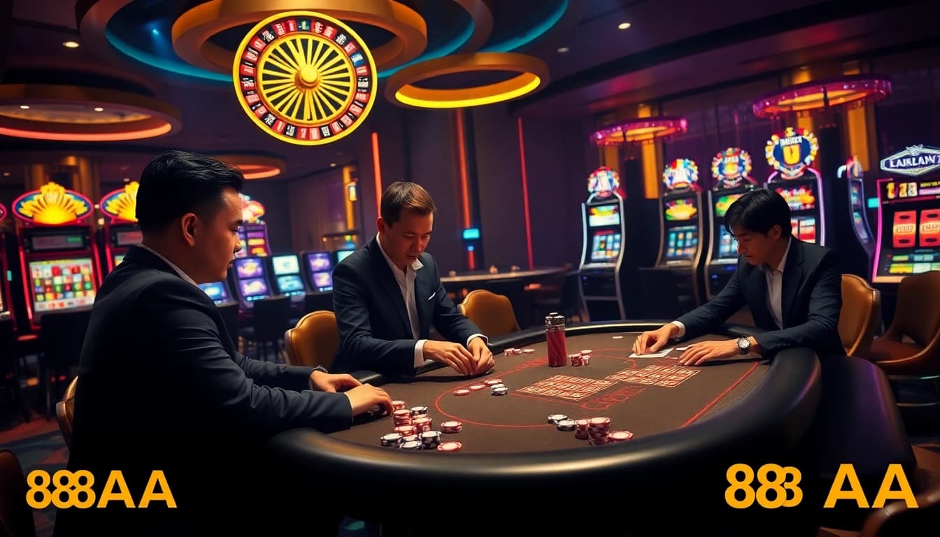 Engage in thrilling games at 88AA casino, where luxury meets excitement at the poker table.
