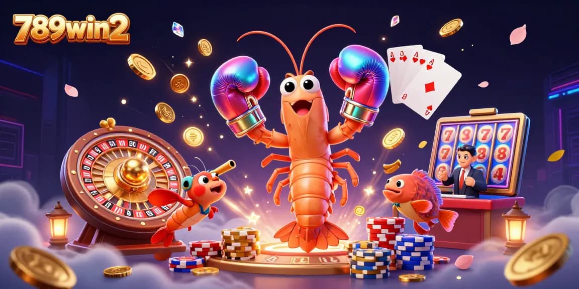 Experience the excitement of 789win2 with vibrant characters and dazzling casino elements in a dynamic scene.