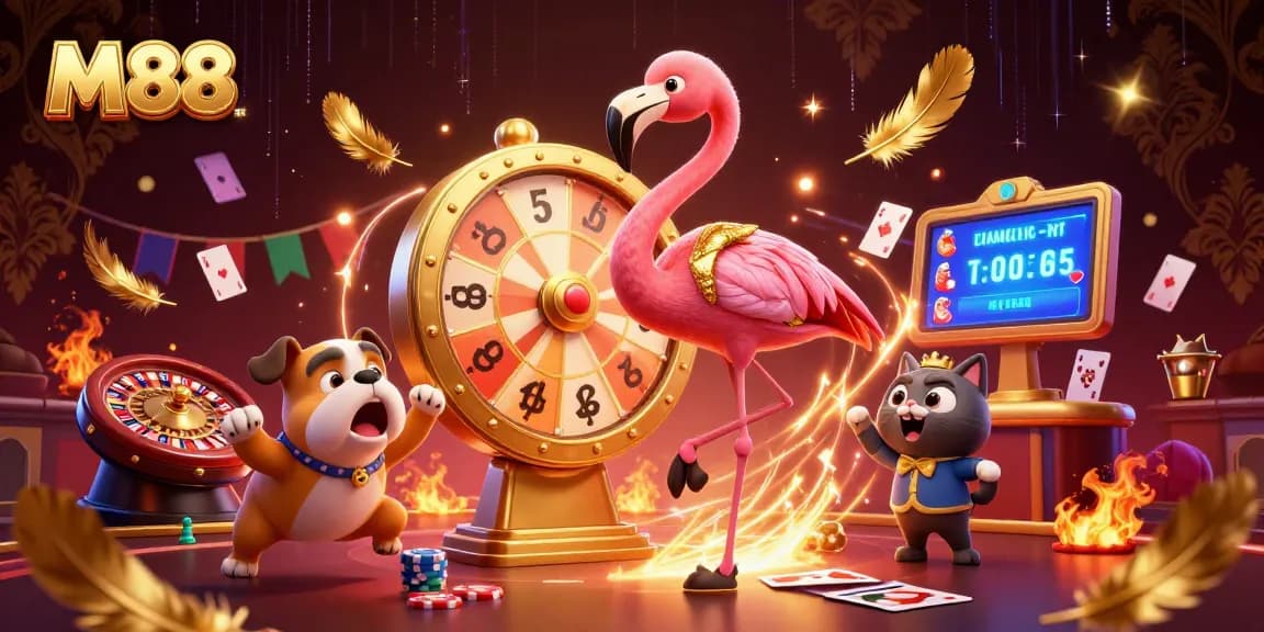 M88 offers thrilling live casino experiences, with an animated game show host and exciting prizes.