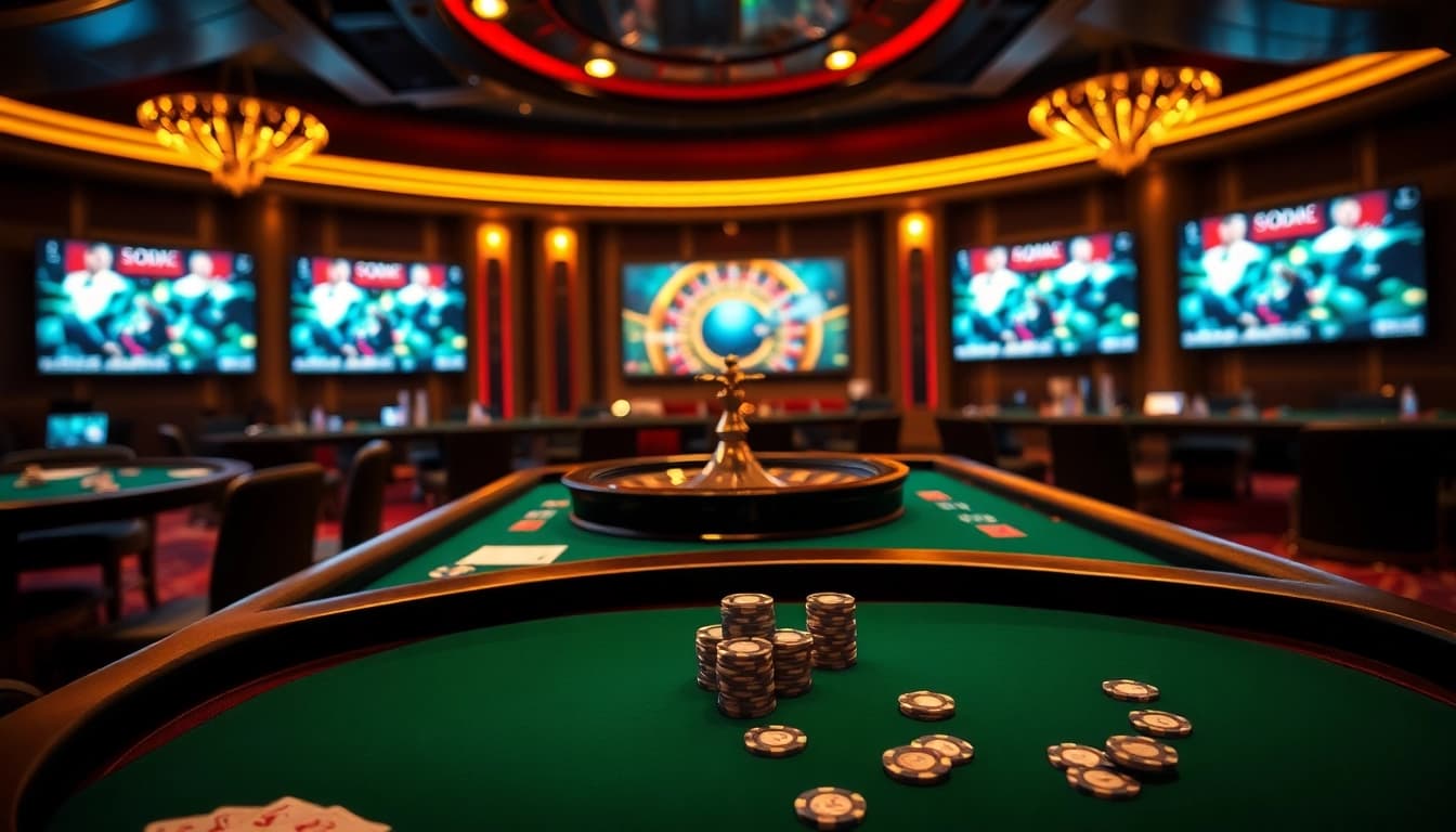 Experience the thrill of SODO CASINO with engaging poker and gaming visuals.