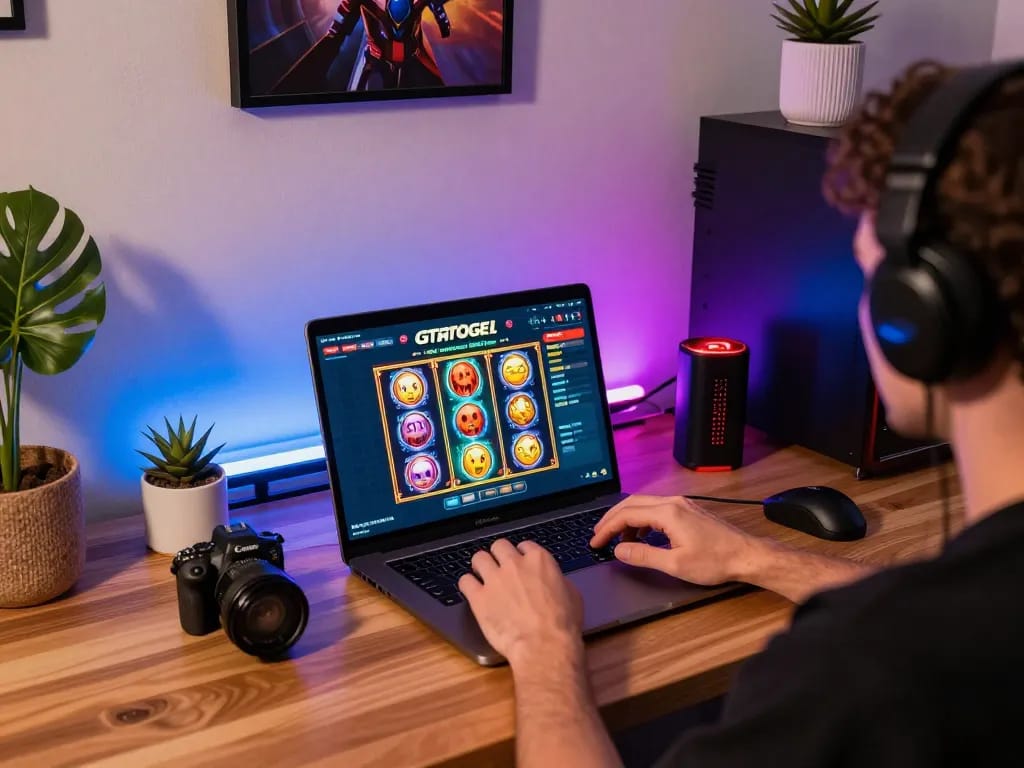 Engaging in GTAtogel online slots for a thrilling gaming experience at home.