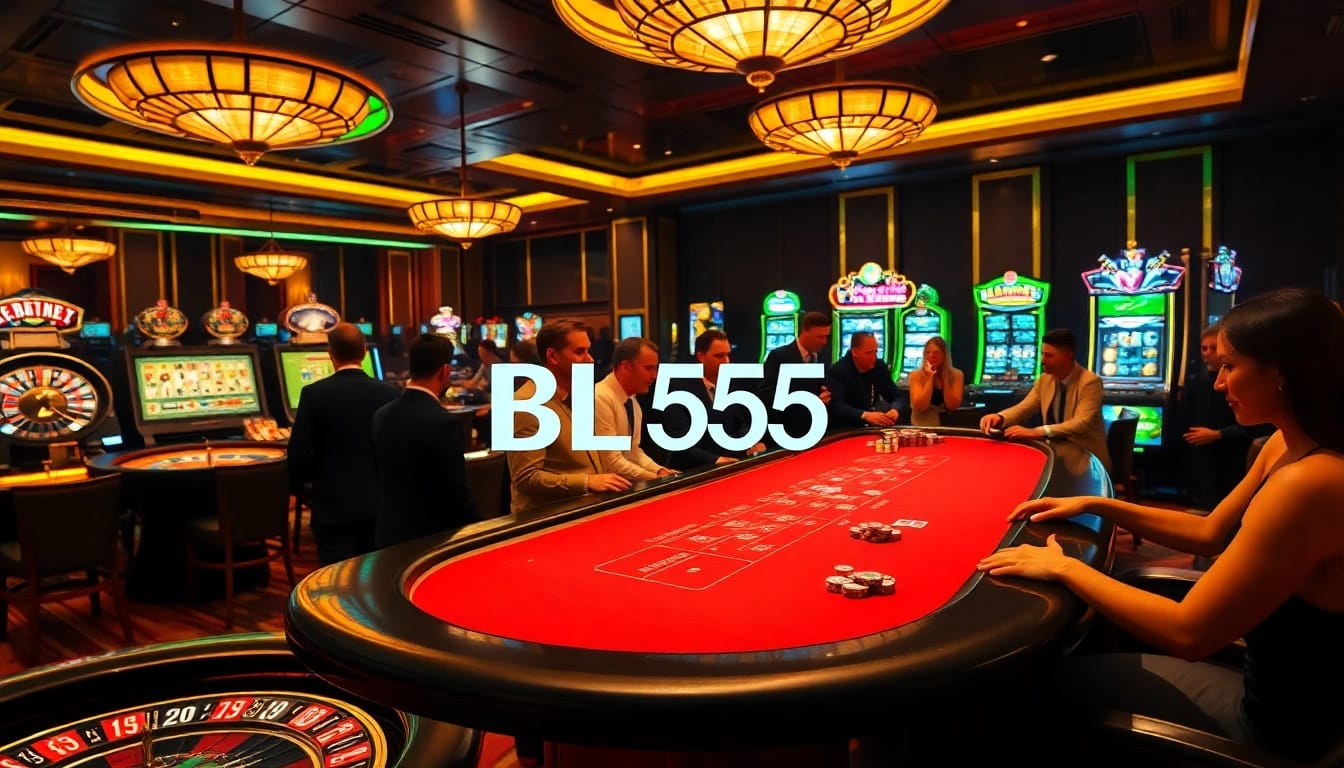 Engaging poker game at BL555 casino, featuring colorful chips and thrilling atmosphere.