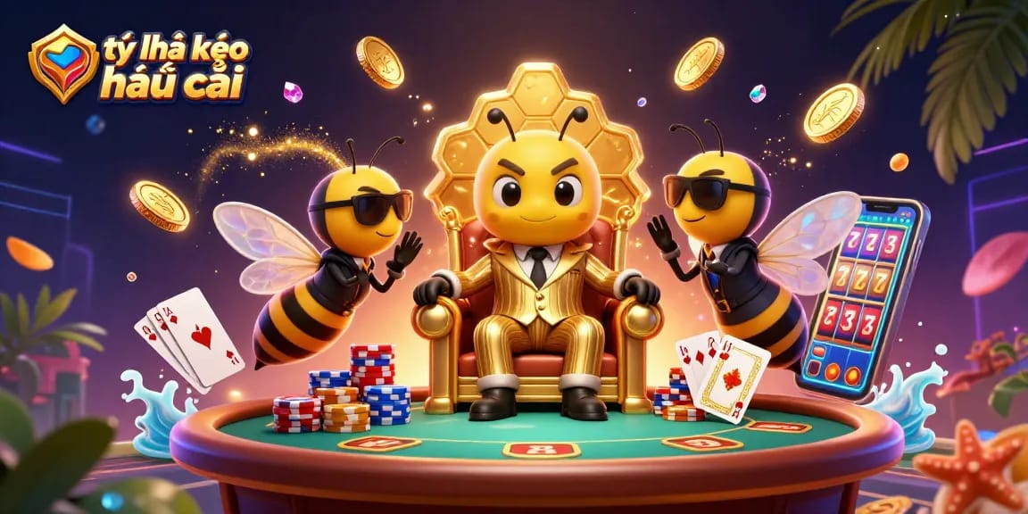 Engage with tỷ lệ kèo nhà cái in this vibrant 3D casino scene depicting a mob bumblebee and characters.
