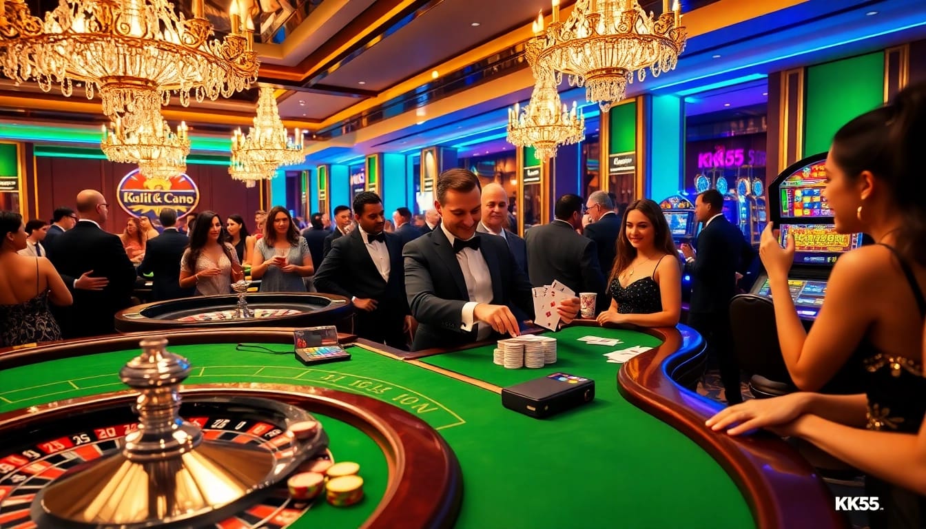 Experience the thrills of gambling at KK55’s luxurious casino tables and vibrant gaming atmosphere.