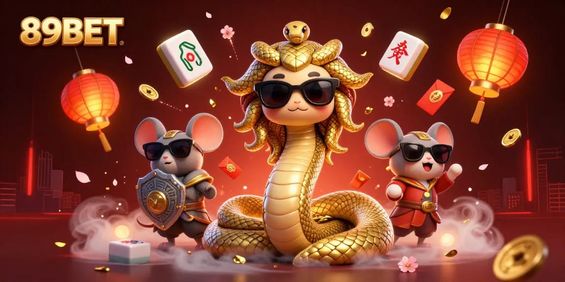 Engage with 89BET's thrilling gaming world featuring Medusa and warrior in a dynamic casino scene.