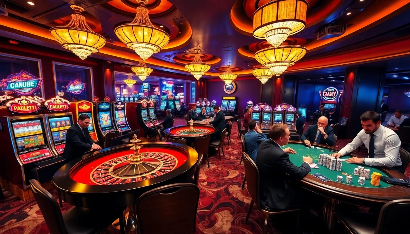 Experience the vibrant gambling atmosphere at https://thabet.baby/ with roulette and poker tables bustling with excitement.