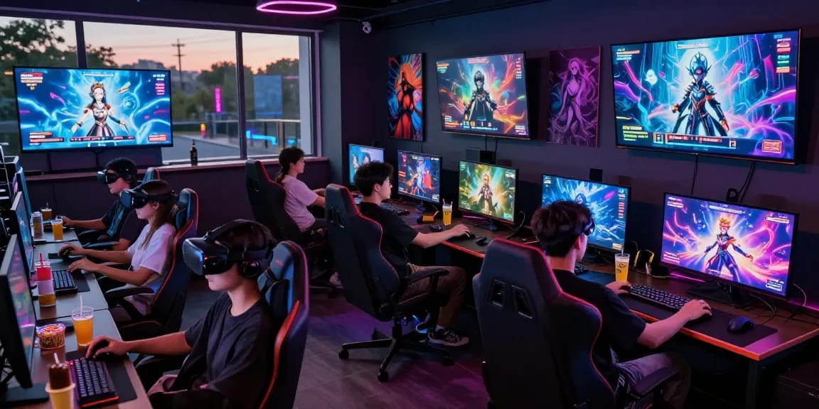 Engaging players enjoying an immersive xxx game experience in a vibrant gaming lounge.