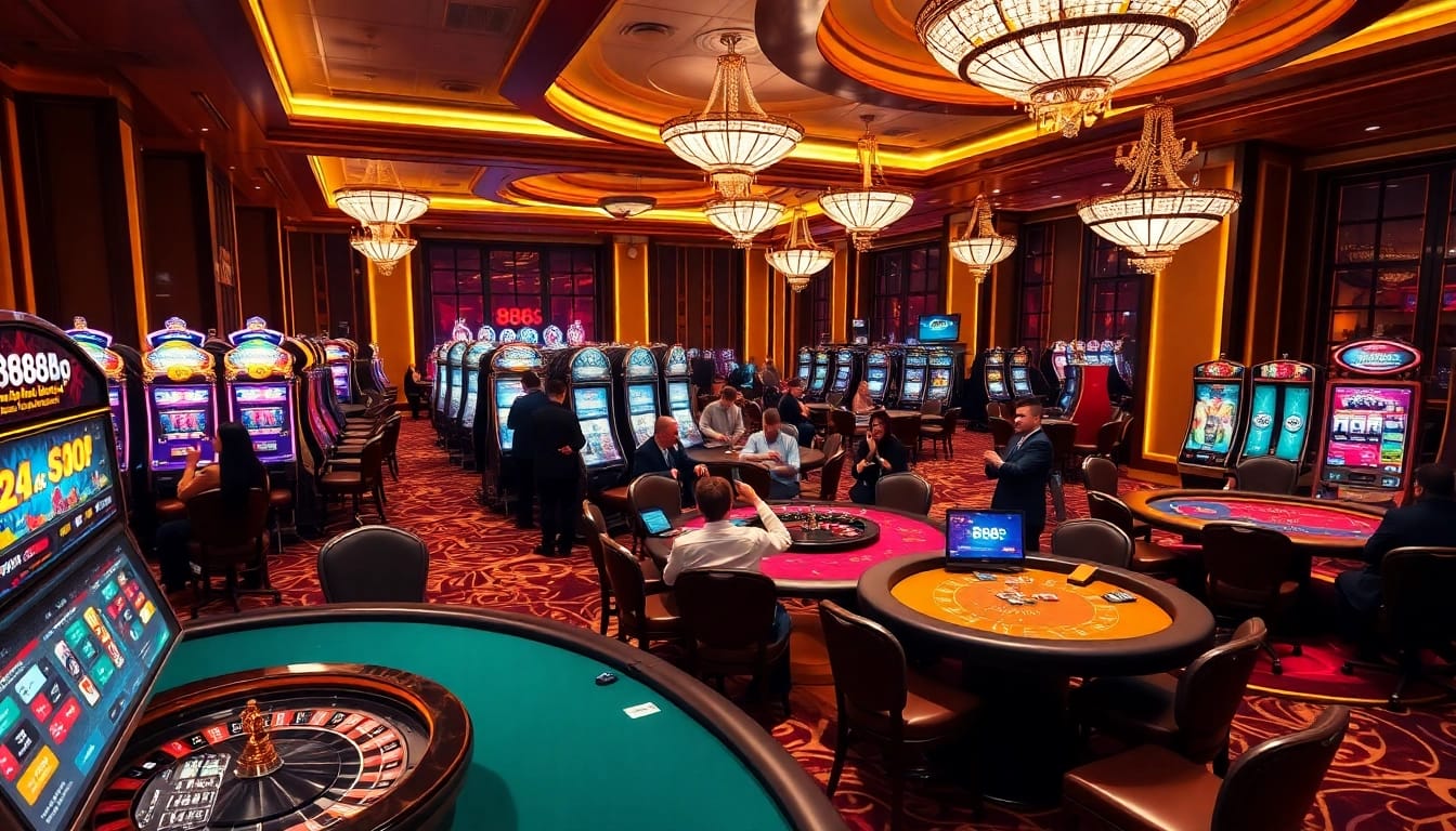 Players enjoying the thrilling atmosphere of 888b's casino games, celebrating wins.