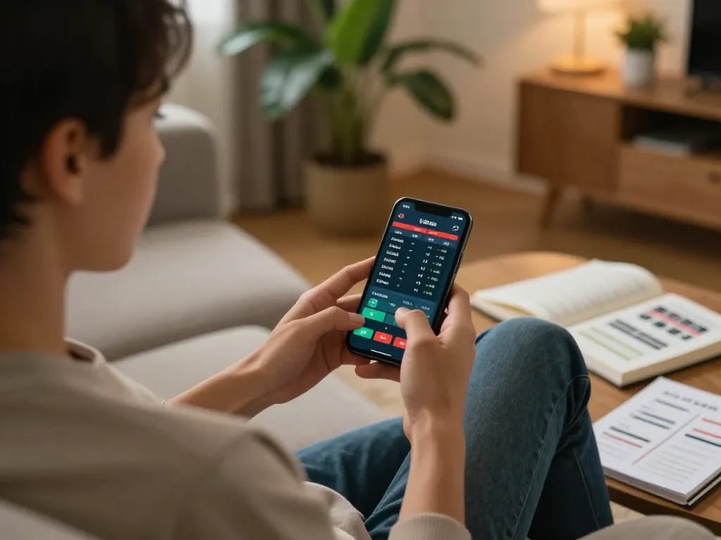 Engaging with the TR88 link through a user-friendly sports betting app on smartphone from home.