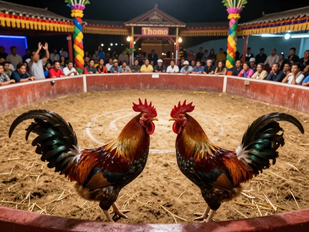 Trải nghiệm sự hào hứng của đá gà Thomo hôm nay với đám đông sôi động và những trận chiến gà