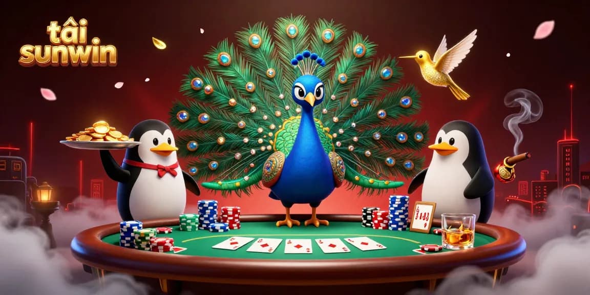 Experience tải sunwin with a vibrant casino scene showcasing rich poker elements and animated characters.