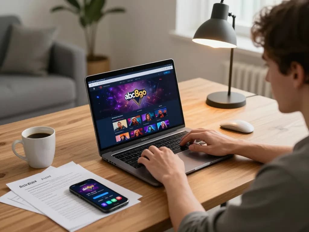 Engaged user accessing the abc8go online casino for exciting gameplay and strategy