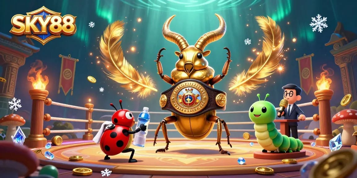 Join the SK88 action as the giant stag beetle and friends showcase thrilling casino dynamics in an epic showdown.