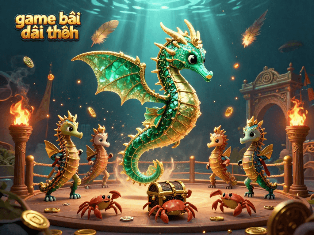 Experience the thrill of game bài đổi thưởng with a captivating underwater scene filled with rich graphics and animated characters.