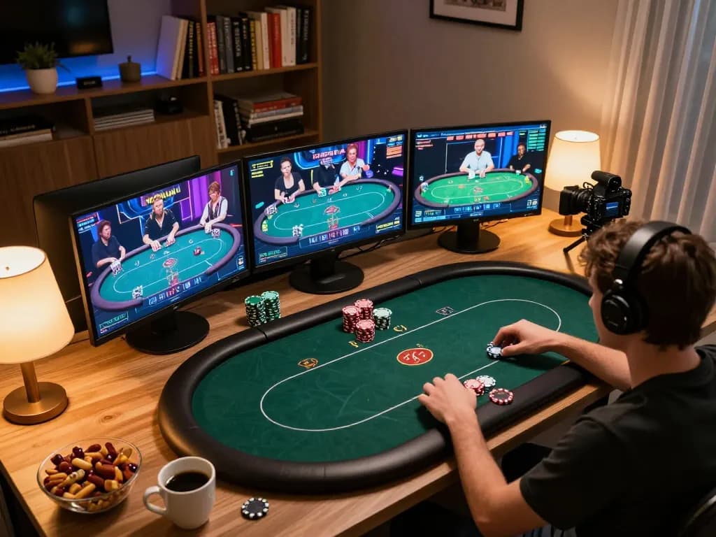 Engaged player strategizing in an online poker game, showcasing gameplay at 79 KING.