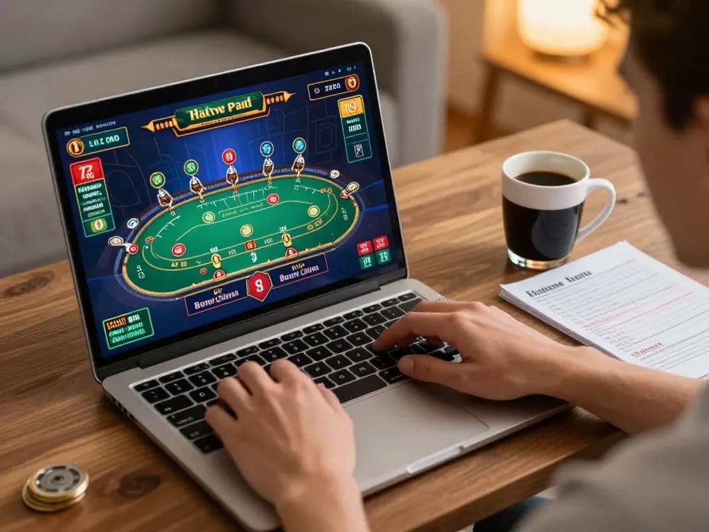 Engaging in online blackjack with 3333WIN while managing bankroll strategies in a cozy home setup.