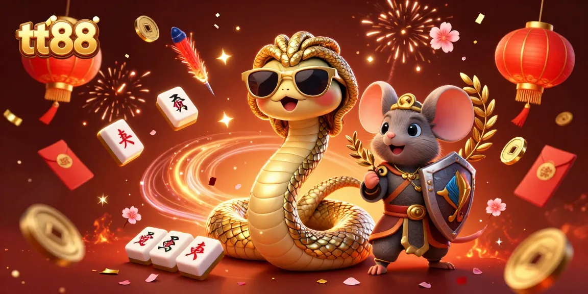 tt88 players celebrating with lucky symbols and lively characters in an exciting casino scene.