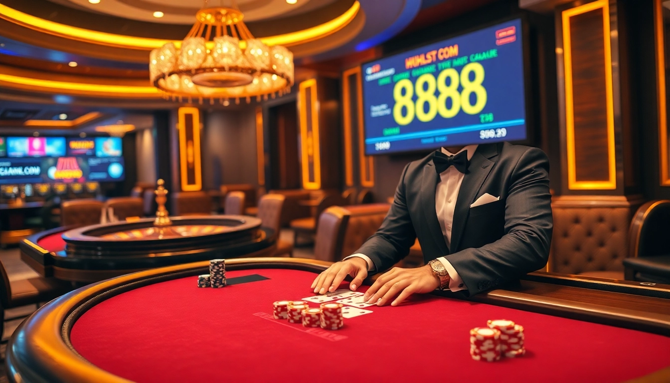 Engage with thrilling games at 888new com, showcasing an elegant blackjack table with vibrant poker chips and cards.