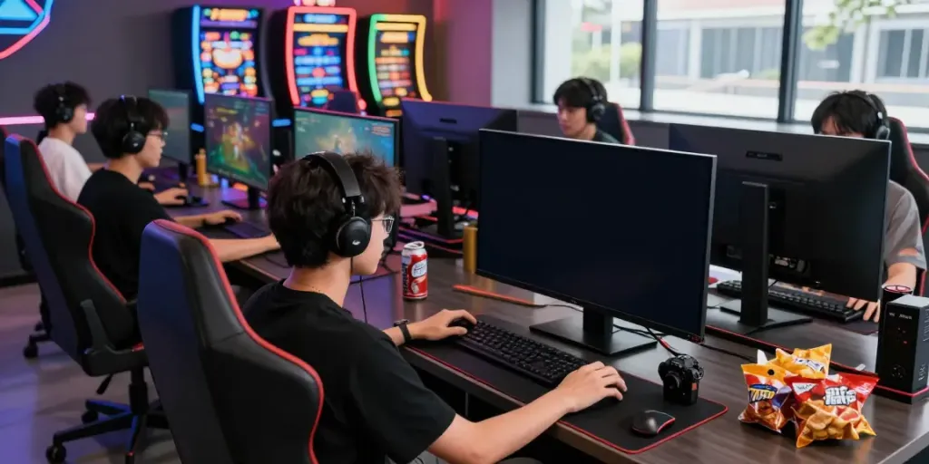 Group of gamers enjoying f168 VIP experience in a modern lounge