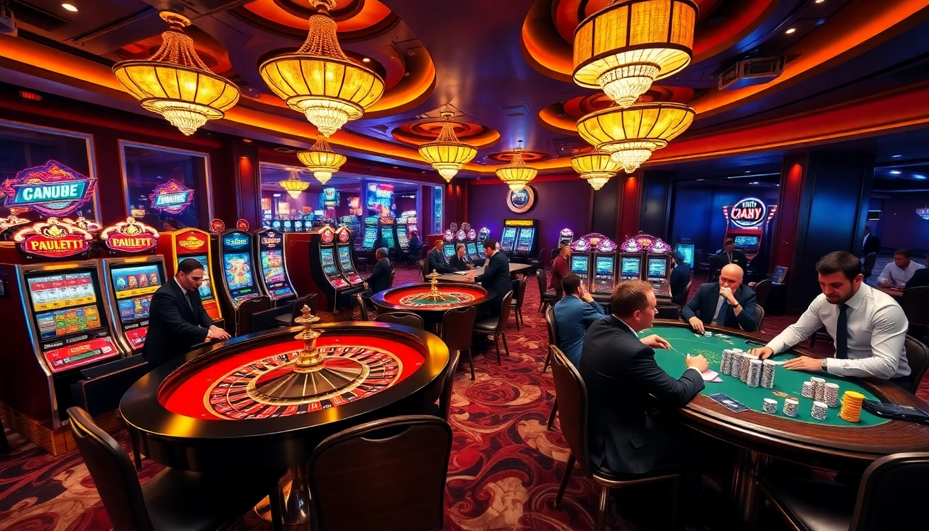 Experience the vibrant gambling atmosphere at https://thabet.baby/ with roulette and poker tables bustling with excitement.