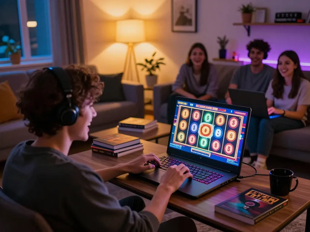Engaging online gaming experience at ww88aw with a player enjoying vibrant slot games at home.