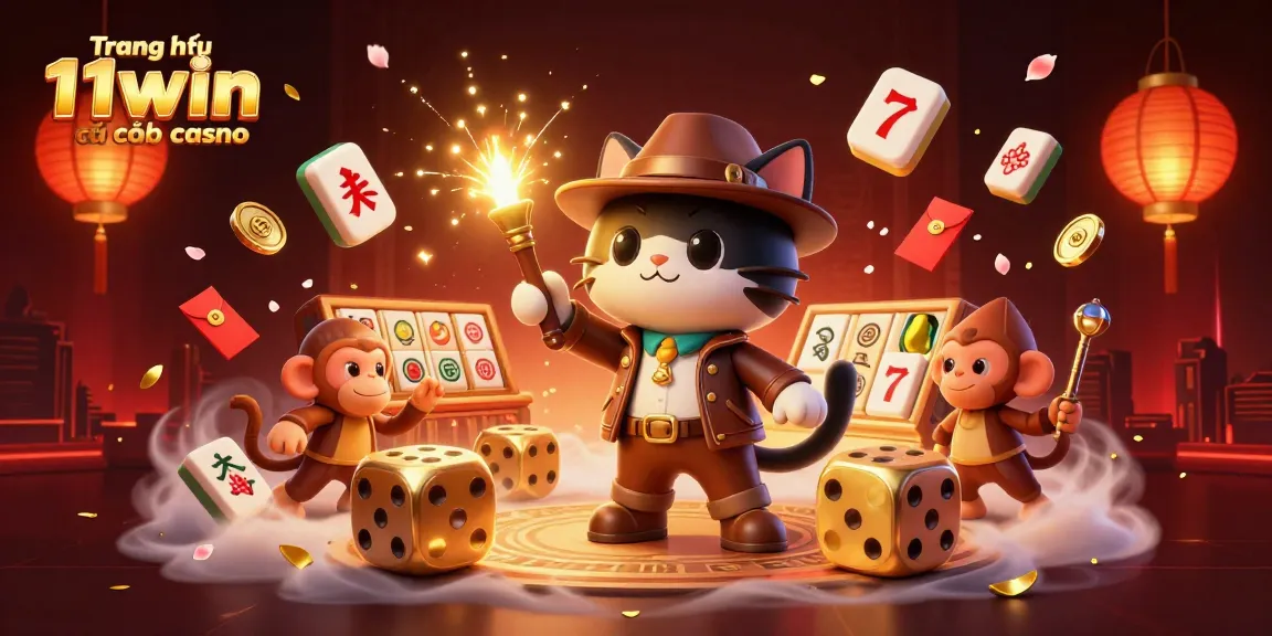 Experience the thrill of Trang chủ 11win cá cược casino with an exhilarating 3D illustration featuring a cat explorer.