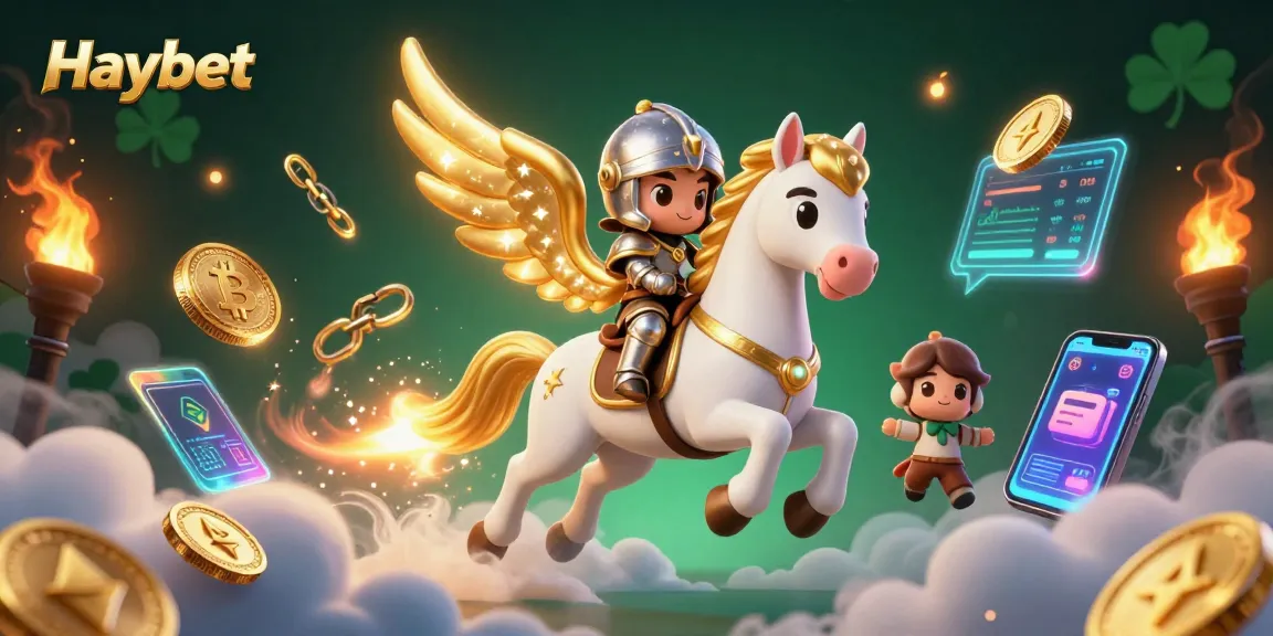Haybet offers exciting winning strategies with a 3D cosmic casino scene featuring a celestial horse.