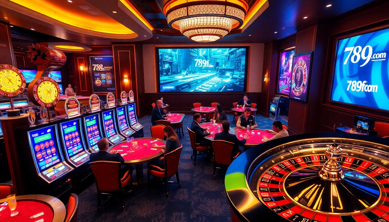 Experience the thrill of gaming at 789f com with vibrant casino tables and engaging players.