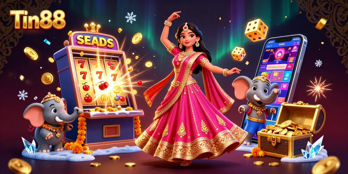 Tin88 showcases an exciting casino scene with vibrant characters, immersive games, and thrilling winnings.