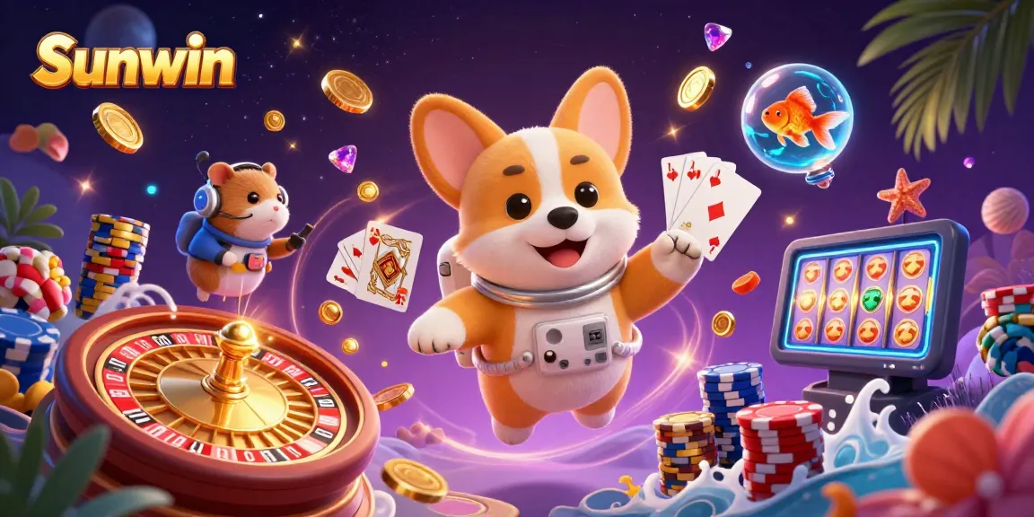 Sunwin offers a vibrant casino experience with unique characters and immersive gameplay, showcasing an astronaut corgi.
