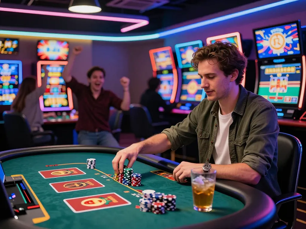 Exciting online gambling experience at VAOBET with vibrant casino atmosphere and interactive games.
