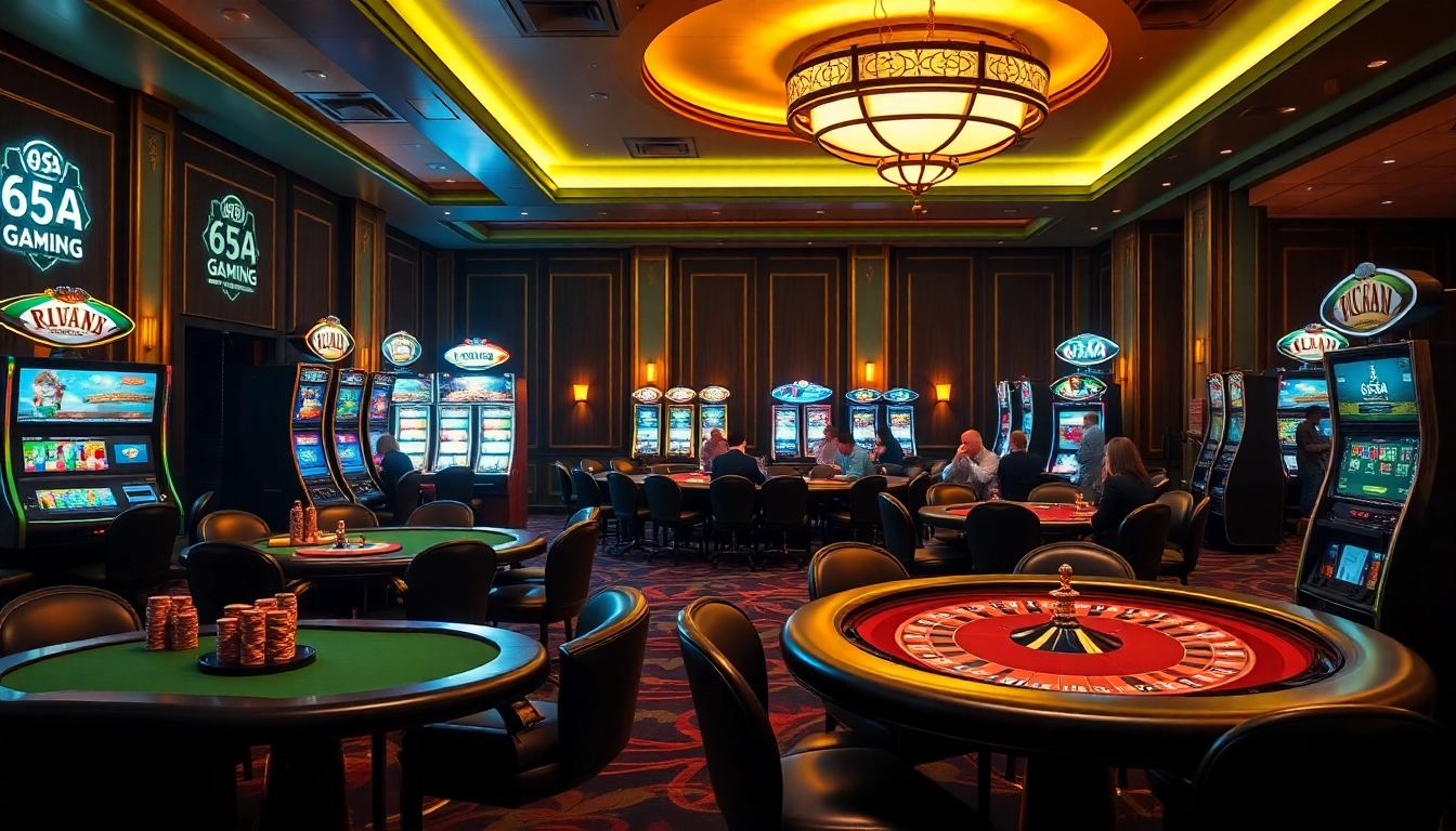 Experience the thrill of 65A casino action with vibrant games, poker tables, and slot machines.