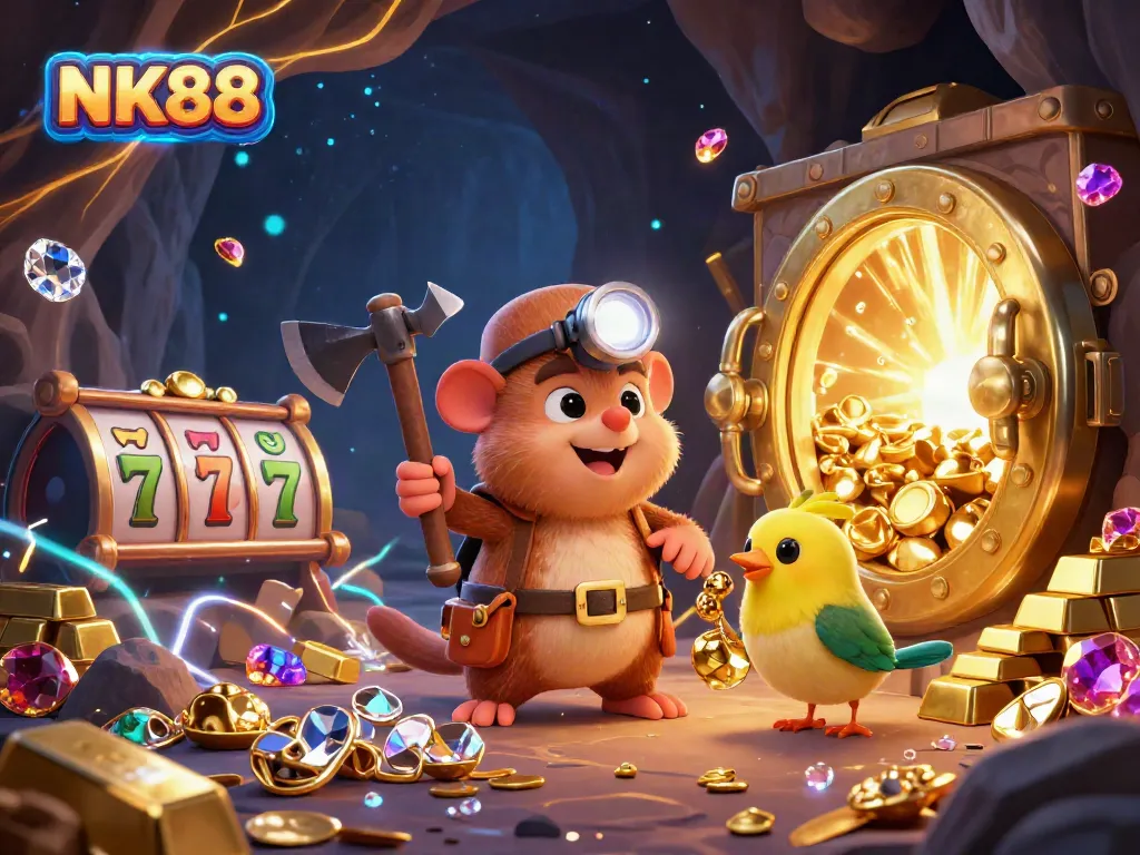 Engage with NK88 as a treasure hunter mole unveils riches in a dynamic gambling scene.