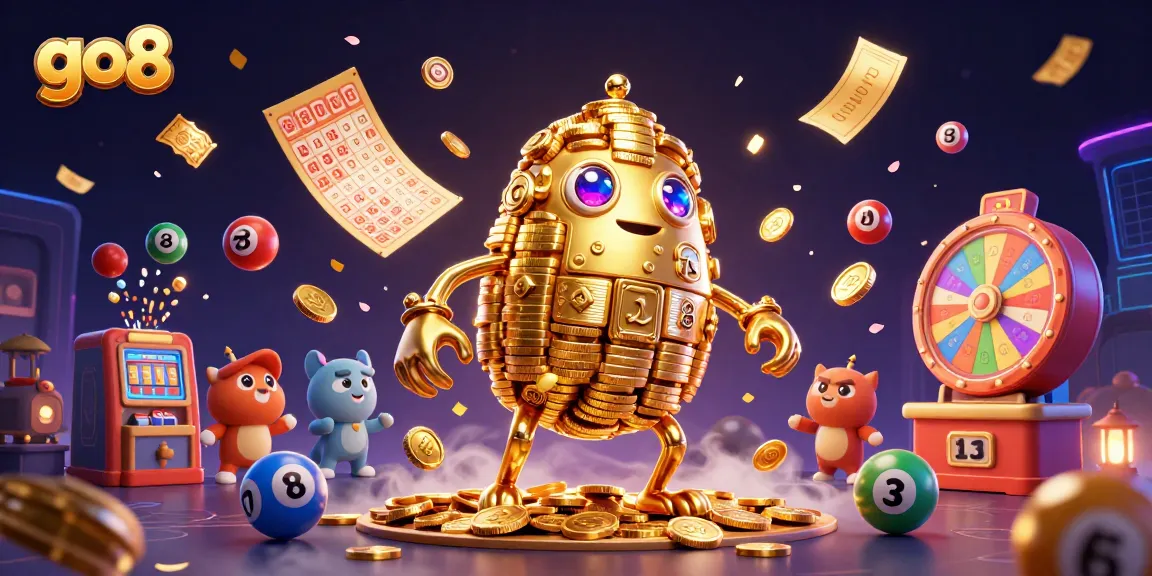 Experience go8 with thrilling lottery dynamics as a golden golem radiates fun in an online casino.